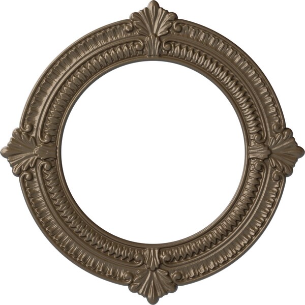 Ekena Millwork Benson Ceiling Medallion (Fits Canopies up to 8"), Hnd-Painted Warm Silver, 13 1/8"OD x 8"ID x 5/8"P CM13BNWSS - main